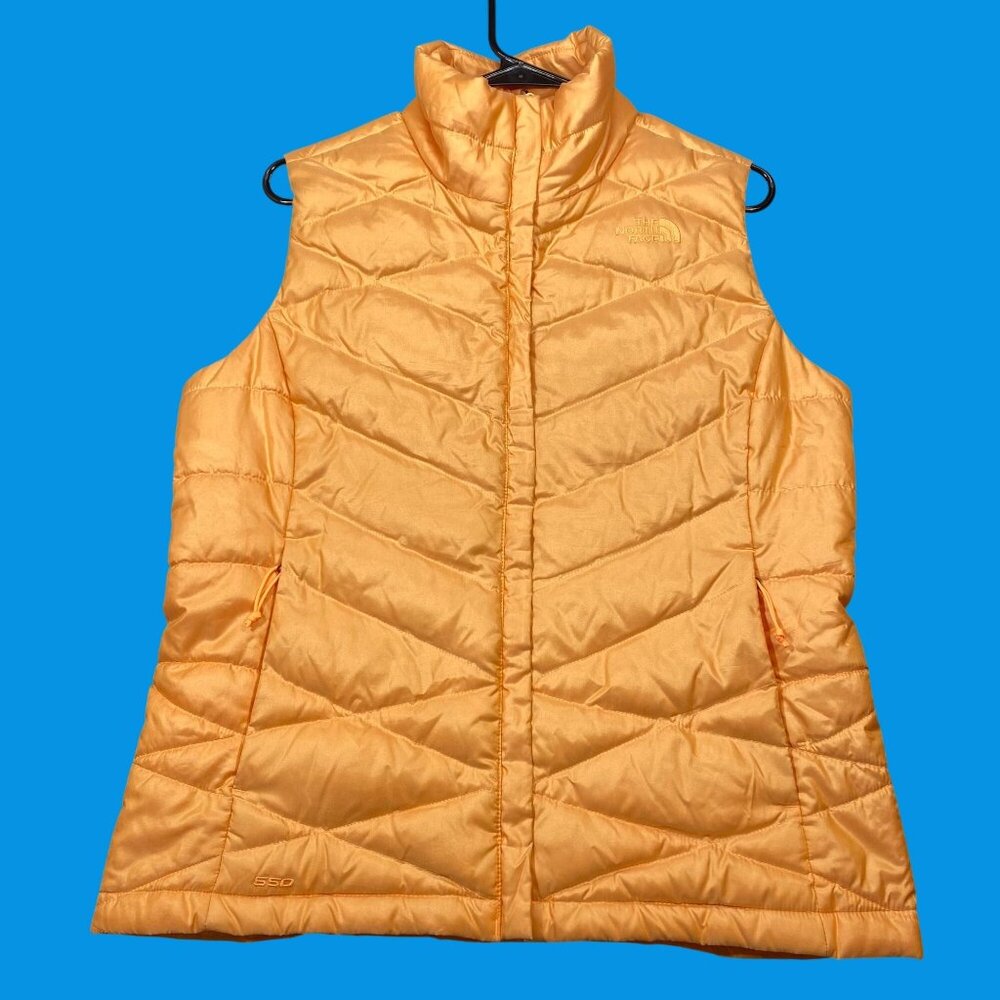 The North Face Womens Alpz 2.0 Orange Down Insulated Quilted Vest Size Medium